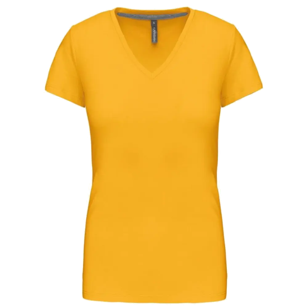 Kariban Damen-T-Shirt V-Ausschnitt Kurzärmel K381