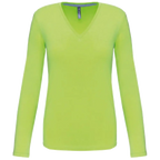 Kariban Damen-T-Shirt mit V-Ausschnitt und langen Ärmeln K382