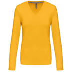 Kariban Damen-T-Shirt mit V-Ausschnitt und langen Ärmeln K382