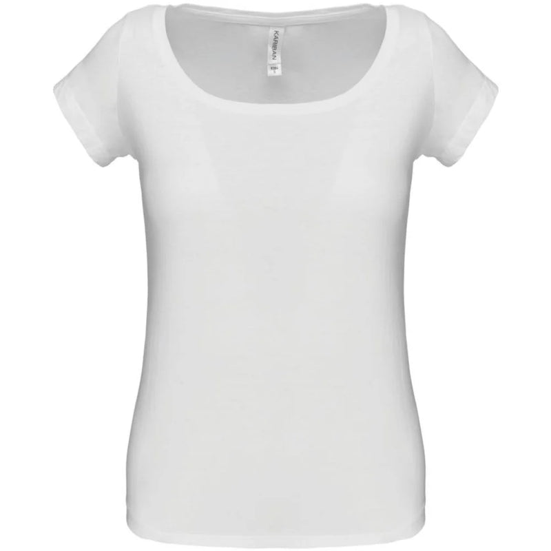 Kariban Damen-T-Shirt mit kurzen Ärmeln und Bootsausschnitt K384