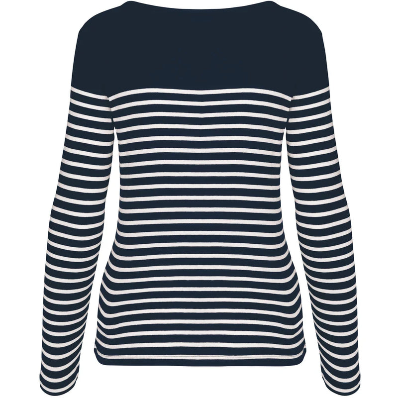 Kariban gestreiftes Damen-Langarm-T-Shirt K386