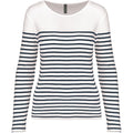 Kariban gestreiftes Damen-Langarm-T-Shirt K386