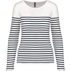 Kariban gestreiftes Damen-Langarm-T-Shirt K386
