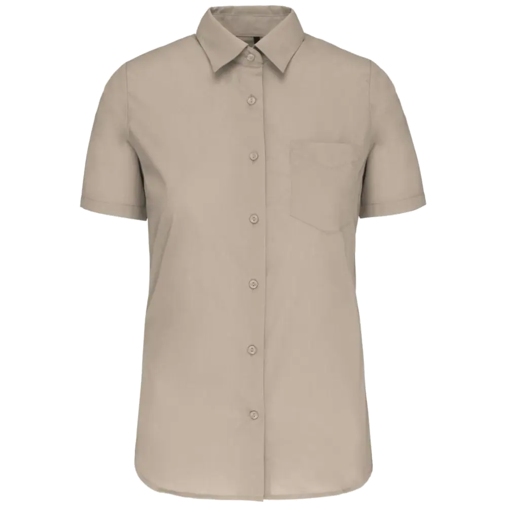 Kariban-Hemd aus pflegeleichten Polycotton-Poplin mit kurzen Ärmeln für Frauen K548