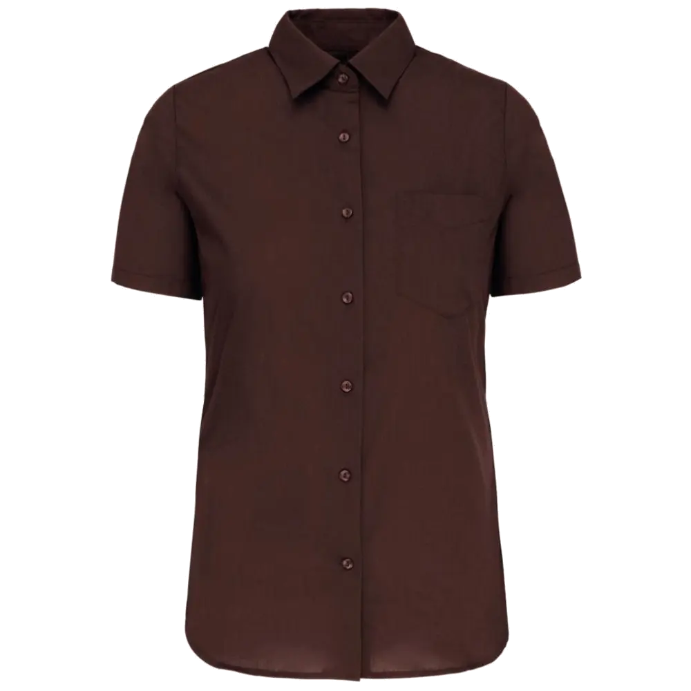 Kariban-Hemd aus pflegeleichten Polycotton-Poplin mit kurzen Ärmeln für Frauen K548