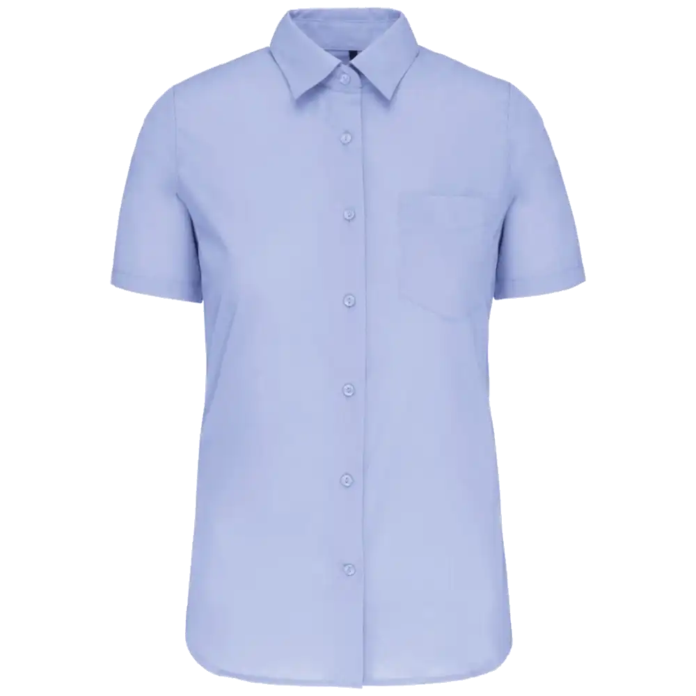 Kariban-Hemd aus pflegeleichten Polycotton-Poplin mit kurzen Ärmeln für Frauen K548