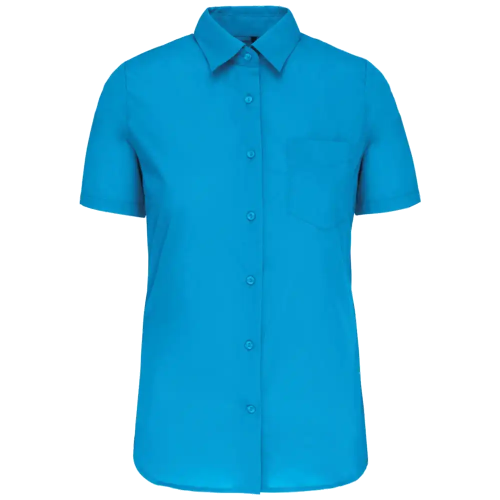 Kariban-Hemd aus pflegeleichten Polycotton-Poplin mit kurzen Ärmeln für Frauen K548