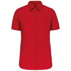 Kariban-Hemd aus pflegeleichten Polycotton-Poplin mit kurzen Ärmeln für Frauen K548