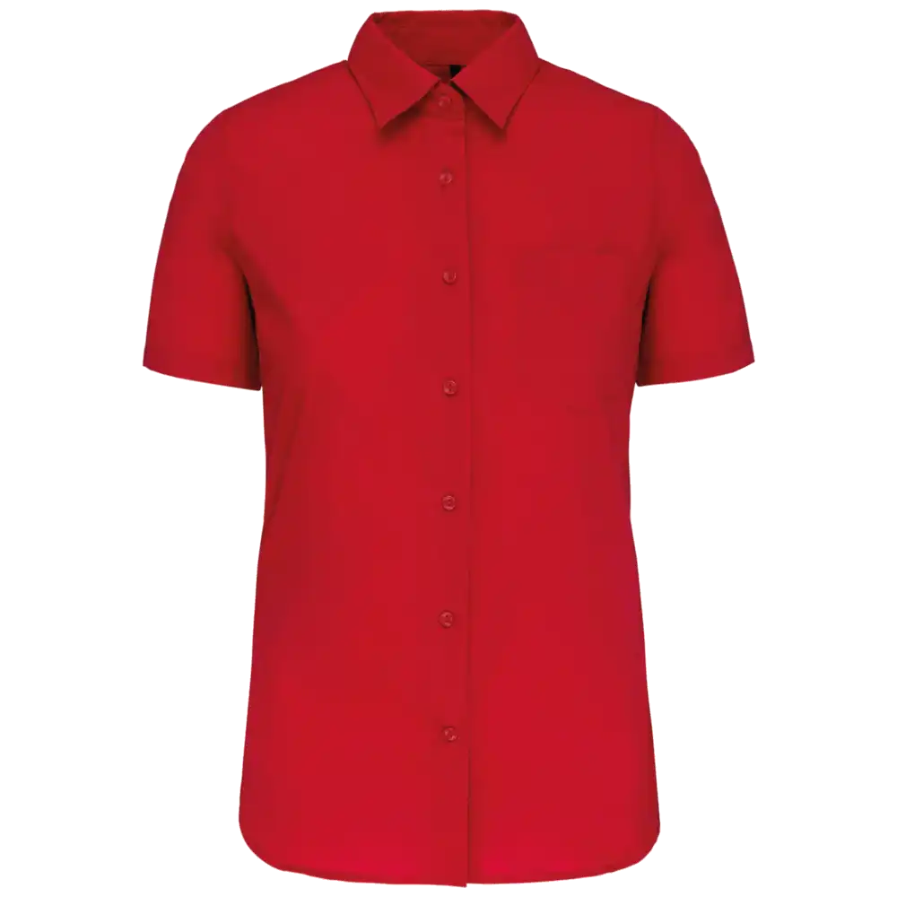 Kariban-Hemd aus pflegeleichten Polycotton-Poplin mit kurzen Ärmeln für Frauen K548