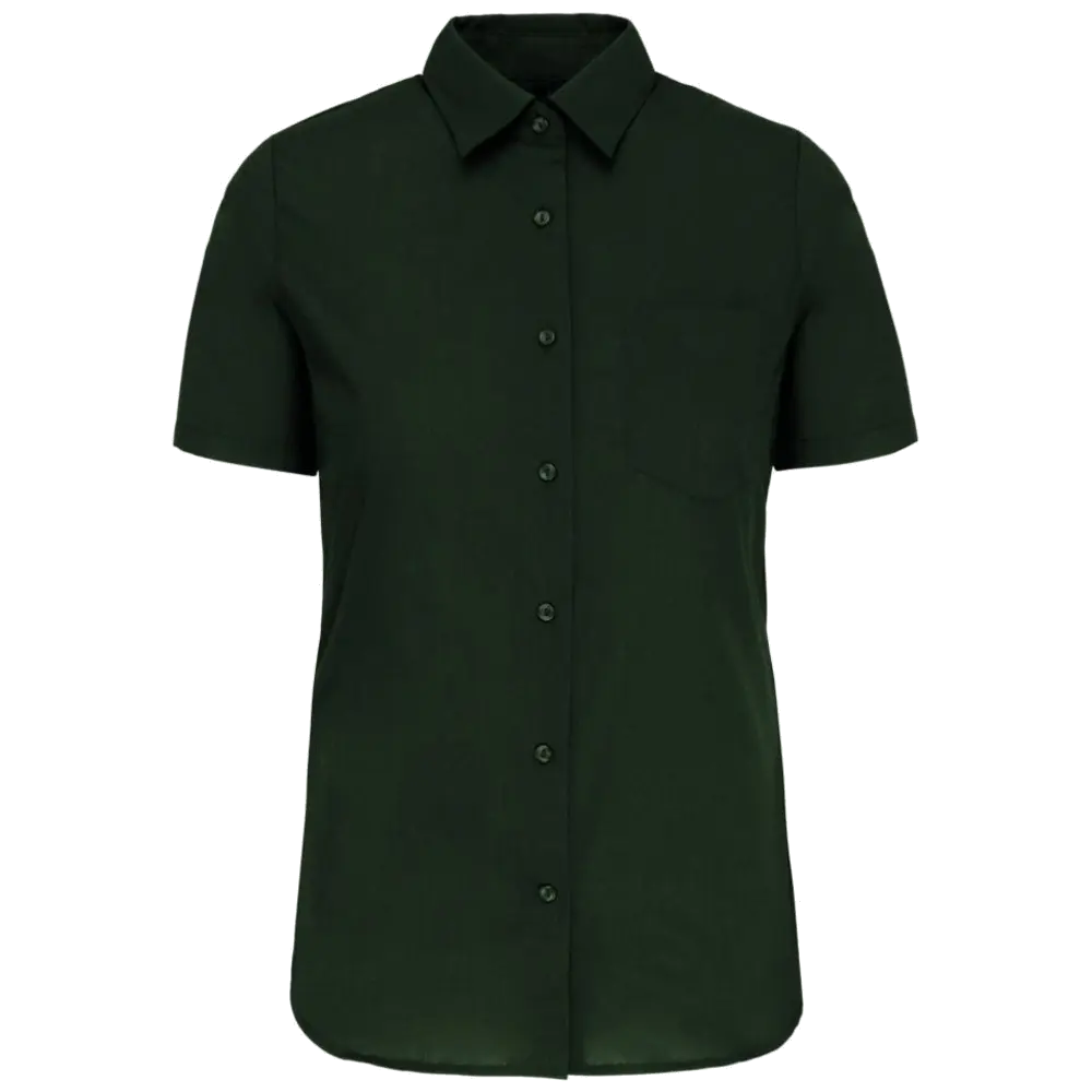 Kariban-Hemd aus pflegeleichten Polycotton-Poplin mit kurzen Ärmeln für Frauen K548