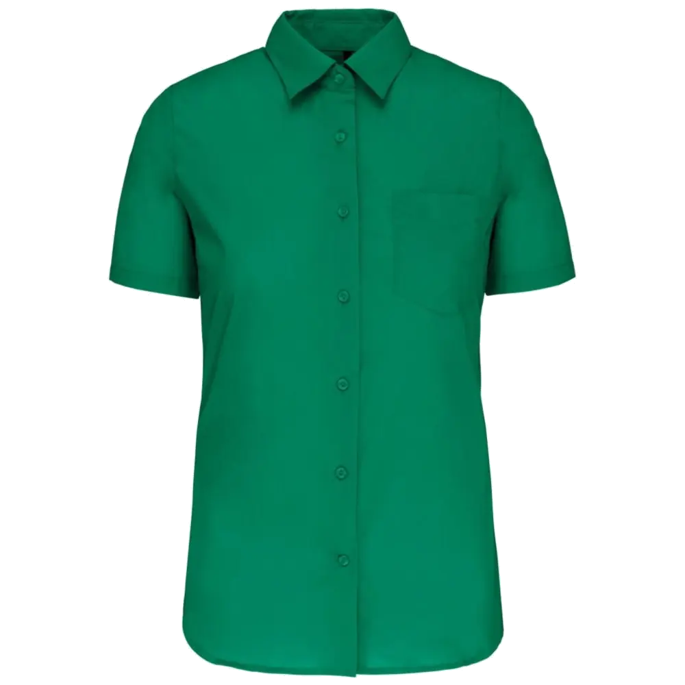 Kariban-Hemd aus pflegeleichten Polycotton-Poplin mit kurzen Ärmeln für Frauen K548