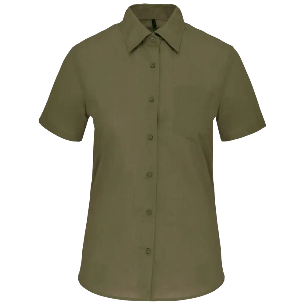 Kariban-Hemd aus pflegeleichten Polycotton-Poplin mit kurzen Ärmeln für Frauen K548