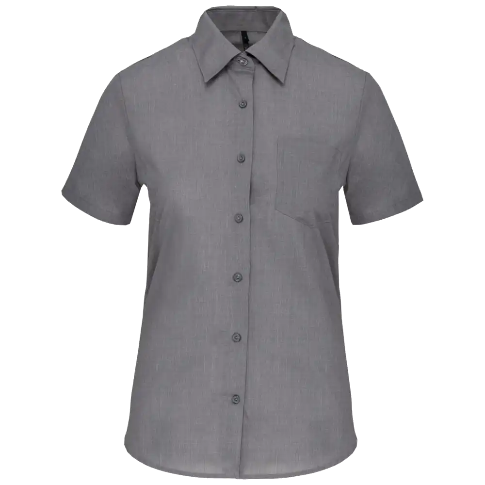 Kariban-Hemd aus pflegeleichten Polycotton-Poplin mit kurzen Ärmeln für Frauen K548