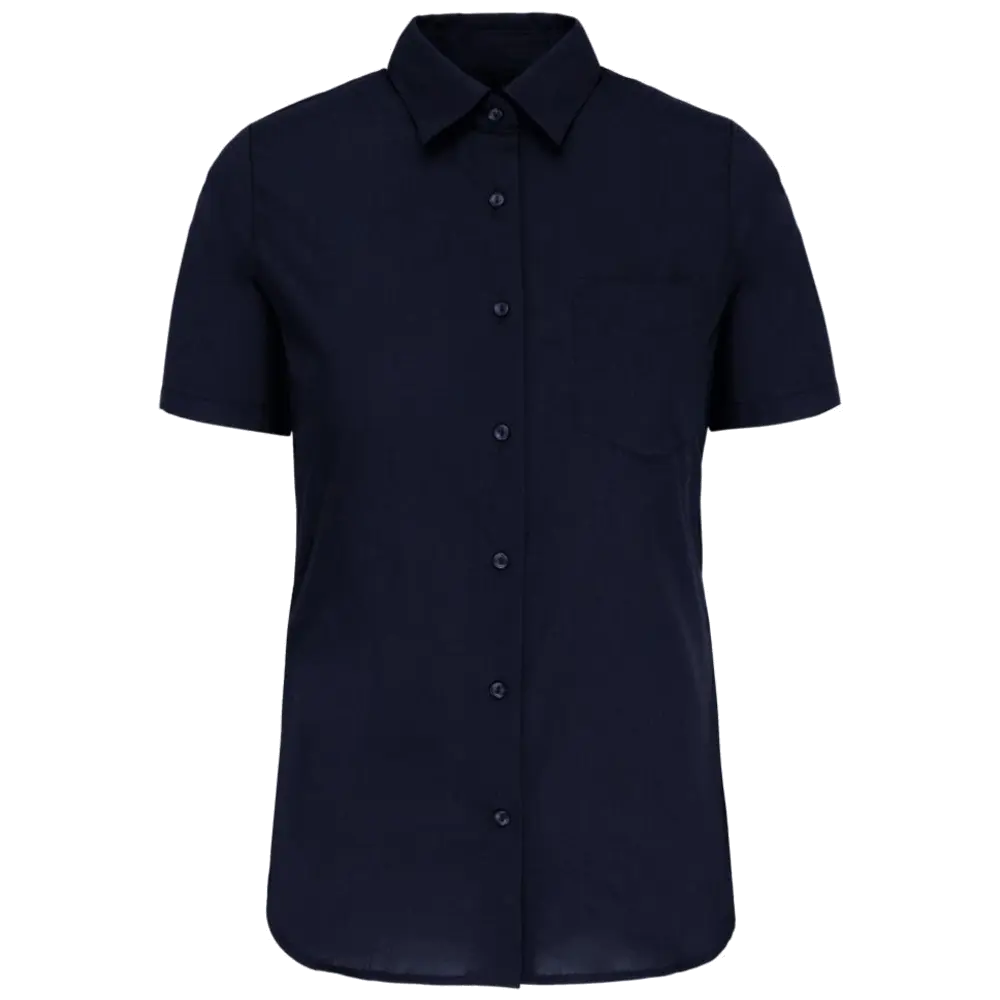 Kariban-Hemd aus pflegeleichten Polycotton-Poplin mit kurzen Ärmeln für Frauen K548