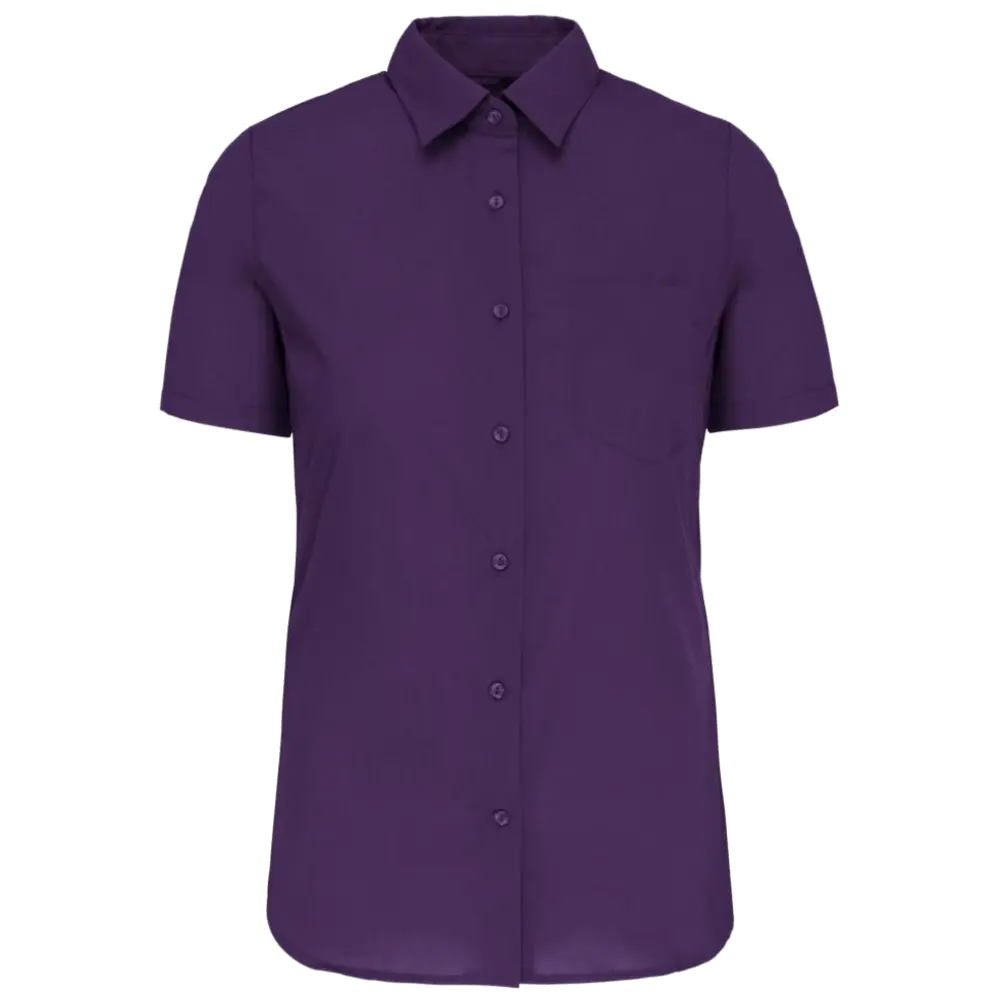 Kariban-Hemd aus pflegeleichten Polycotton-Poplin mit kurzen Ärmeln für Frauen K548