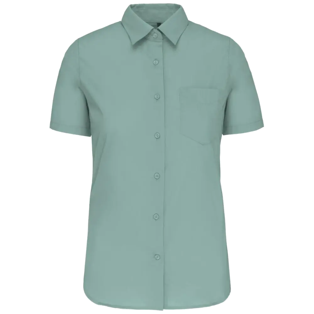 Kariban-Hemd aus pflegeleichten Polycotton-Poplin mit kurzen Ärmeln für Frauen K548