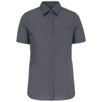 Kariban-Hemd aus pflegeleichten Polycotton-Poplin mit kurzen Ärmeln für Frauen K548
