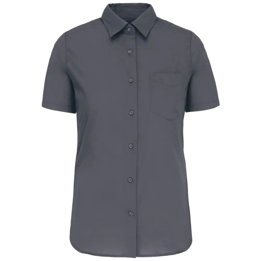 Kariban-Hemd aus pflegeleichten Polycotton-Poplin mit kurzen Ärmeln für Frauen K548