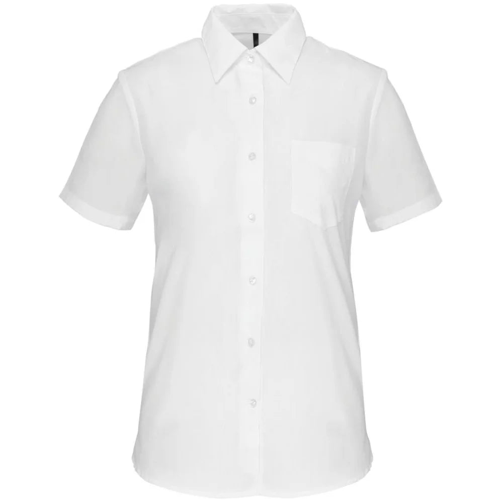 Kariban-Hemd aus pflegeleichten Polycotton-Poplin mit kurzen Ärmeln für Frauen K548