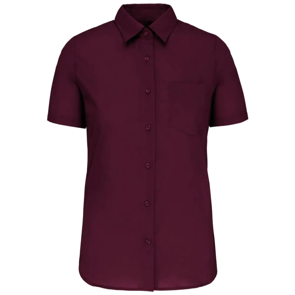Kariban-Hemd aus pflegeleichten Polycotton-Poplin mit kurzen Ärmeln für Frauen K548