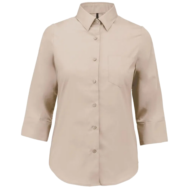 Kariban Blouse in onderhoudsvriendelijk polykatoen-popeline 3/4-mouwen dames K558