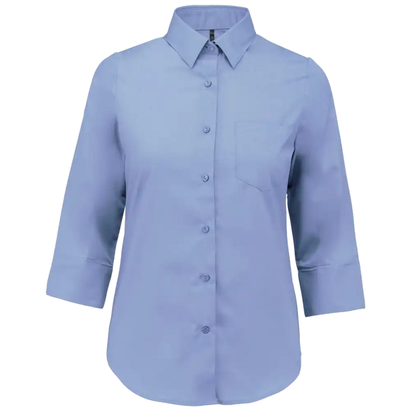 Kariban Blouse in onderhoudsvriendelijk polykatoen-popeline 3/4-mouwen dames K558