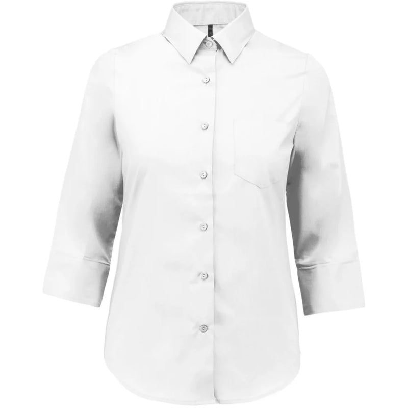 Kariban Blouse in onderhoudsvriendelijk polykatoen-popeline 3/4-mouwen dames K558