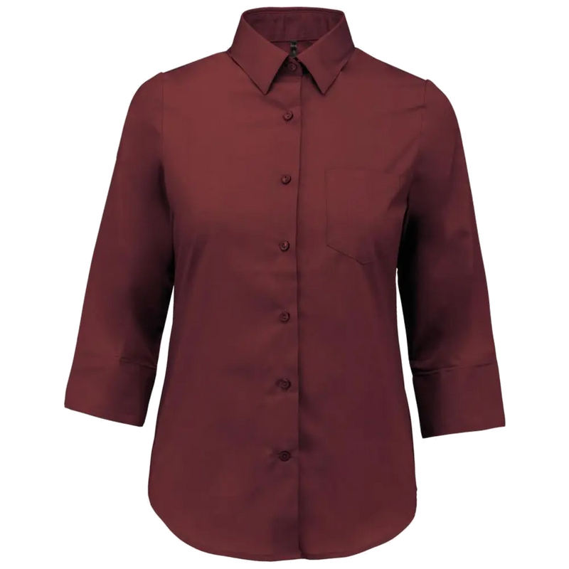 Kariban Blouse in onderhoudsvriendelijk polykatoen-popeline 3/4-mouwen dames K558