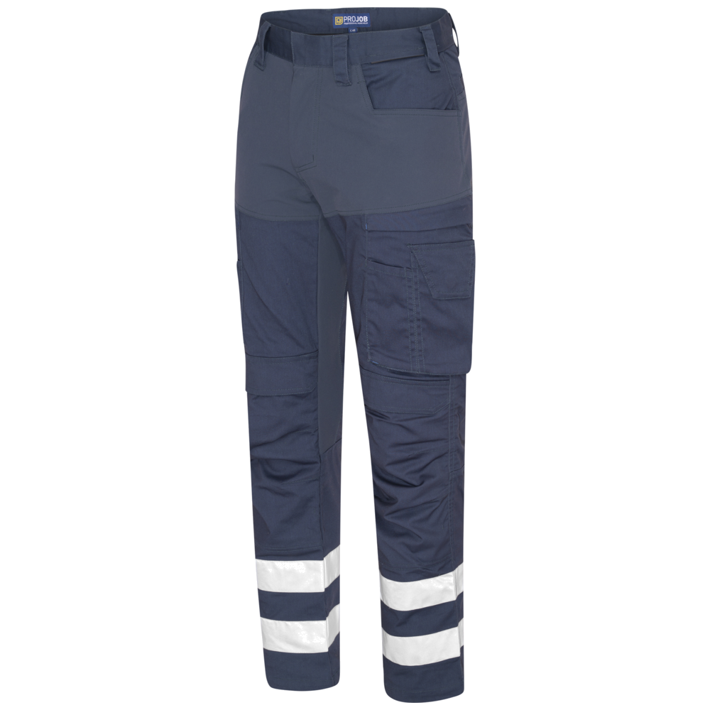 Projob Workwear 2509 Volledige Stretchbroek Met Kniezakken En Reflectiebanden 642509