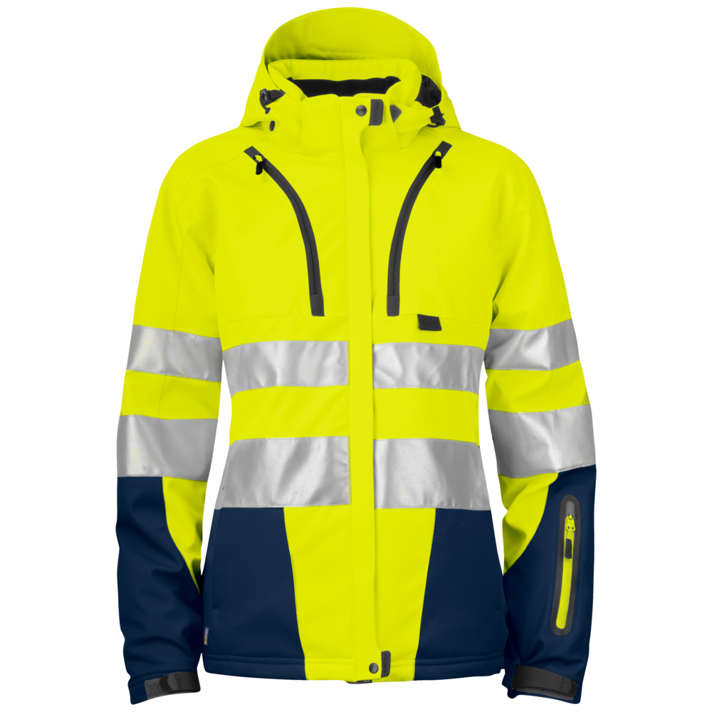 Projob Workwear 6424 Gevoerde Signalisatiesoftshell EN ISO 20471 Klasse 3 Dames 646424