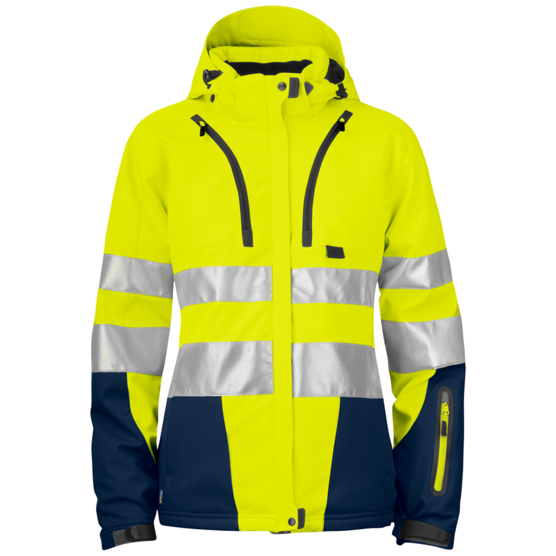 Projob Workwear 6424 Gevoerde Signalisatiesoftshell EN ISO 20471 Klasse 3 Dames 646424