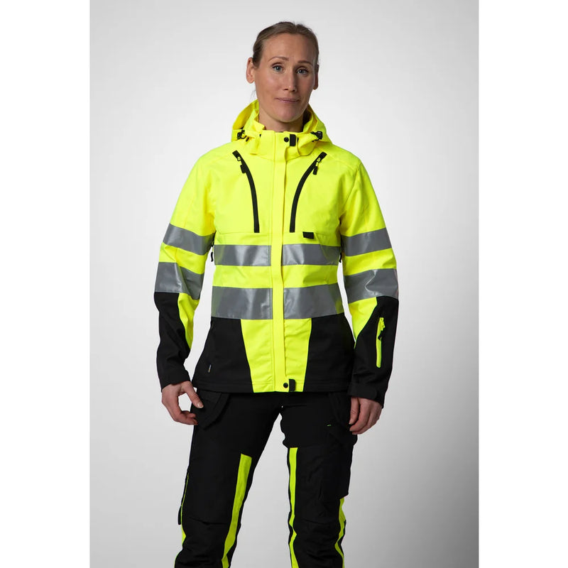 Projob Workwear 6424 Gevoerde Signalisatiesoftshell EN ISO 20471 Klasse 3 Dames 646424