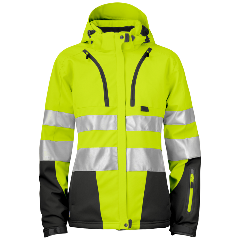 Projob Workwear 6424 Gevoerde Signalisatiesoftshell EN ISO 20471 Klasse 3 Dames 646424