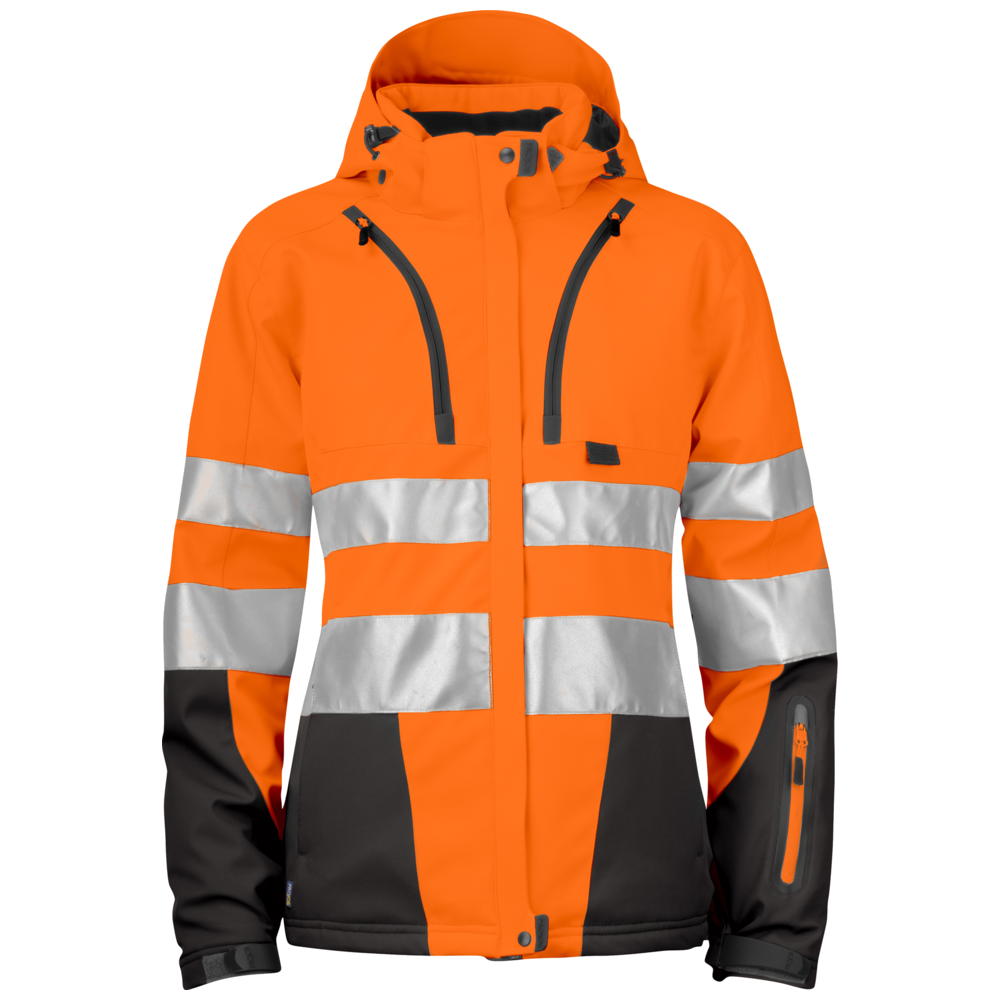 Projob Workwear 6424 Gevoerde Signalisatiesoftshell EN ISO 20471 Klasse 3 Dames 646424