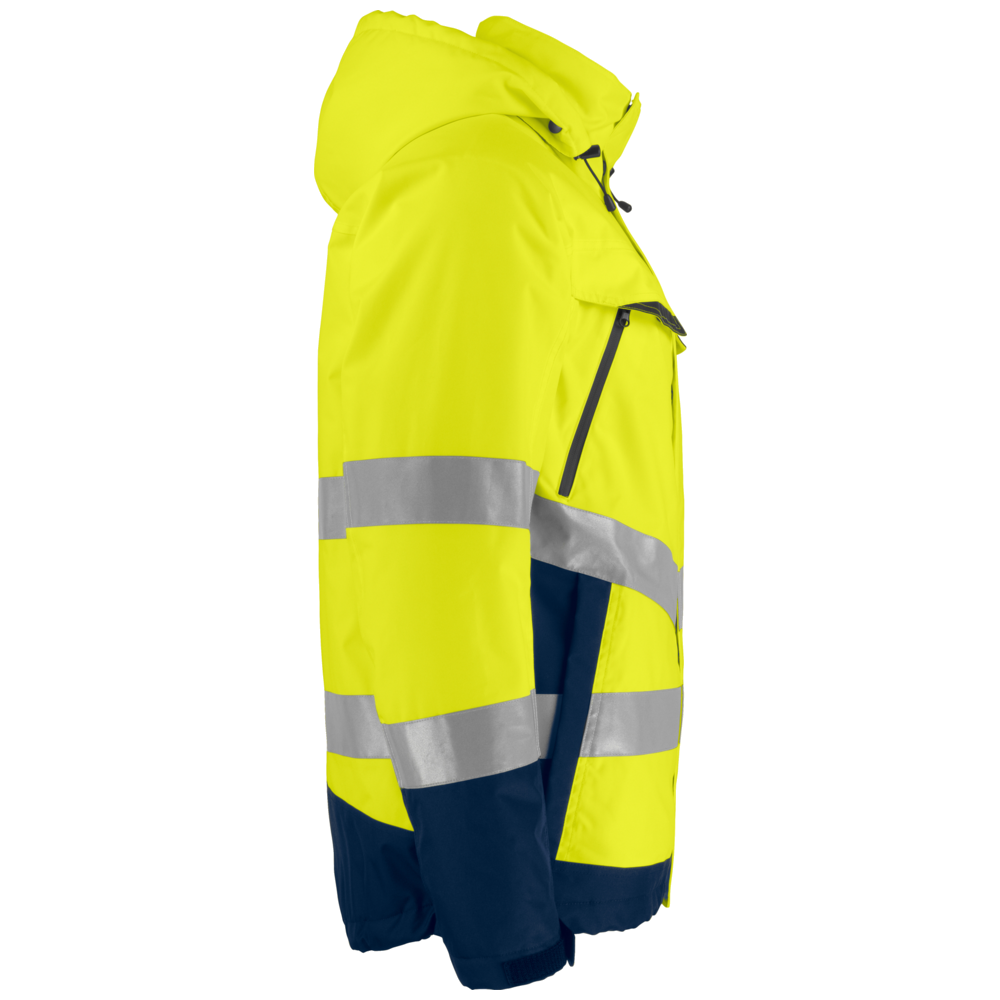 Projob Prio 6441 gefütterter Hi-Vis-Regenmantel EN ISO 20471 Klasse 3 646441