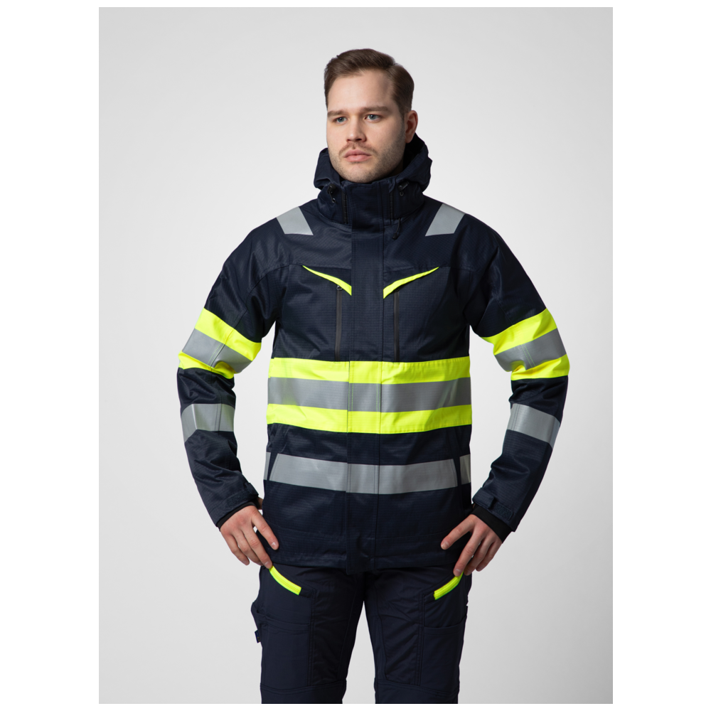 Projob Workwear 6454 gefütterte Warnjacke EN ISO 20471 Klasse 1 646454