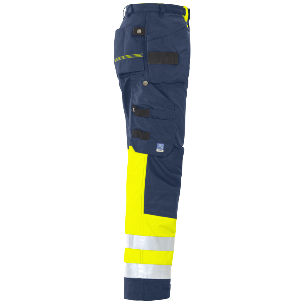 Projob Workwear 6502 Signalisatiebroek Met Kniezakken En Spijkerzakken EN ISO 20471 Klasse 1 646502