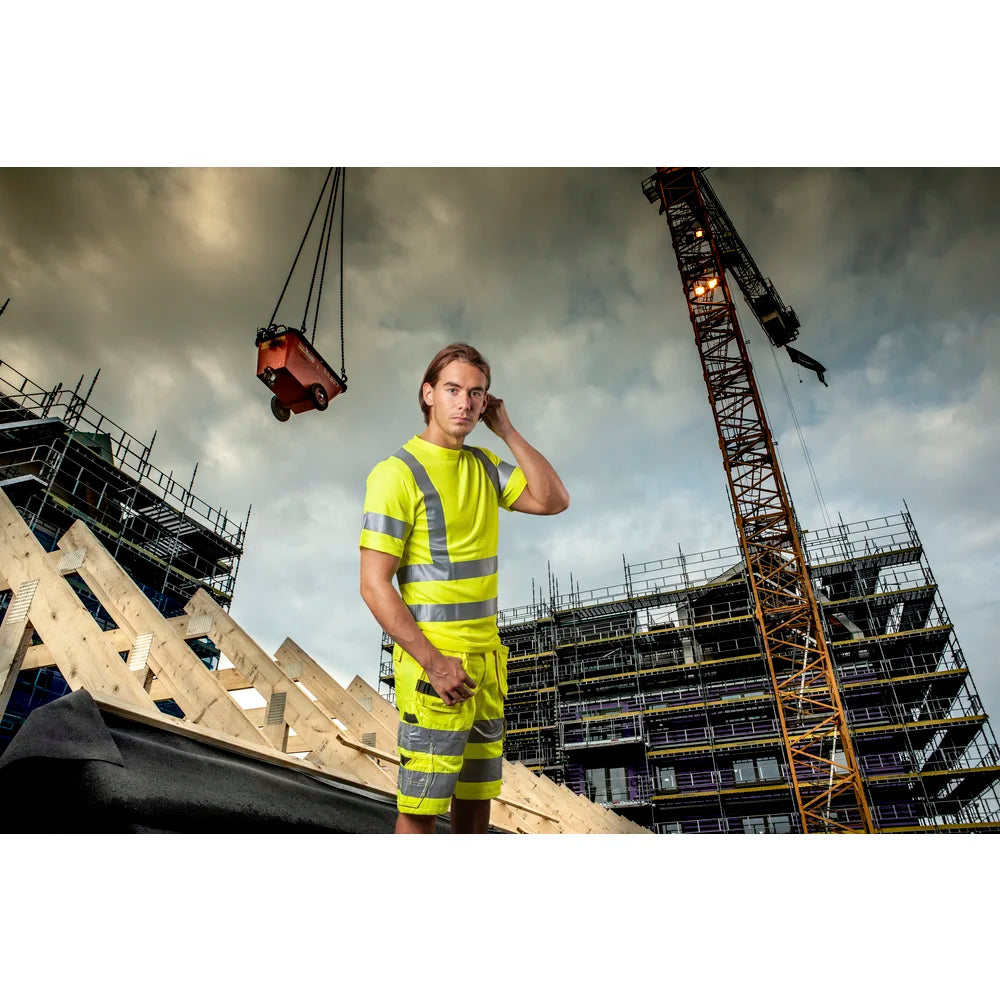 Projob Prio 6535 Hi-Vis-Shorts mit Nageltaschen EN ISO 20471 Klasse 2 646535
