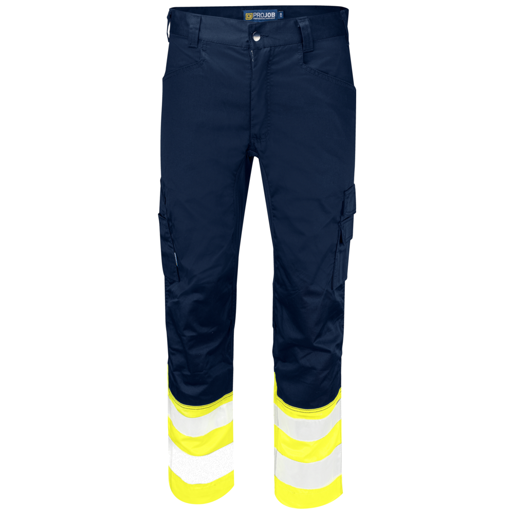 Projob Prio 6537 Hi-vis Stretch Pants with Knee Pockets EN ISO 20471 Class 1 646537