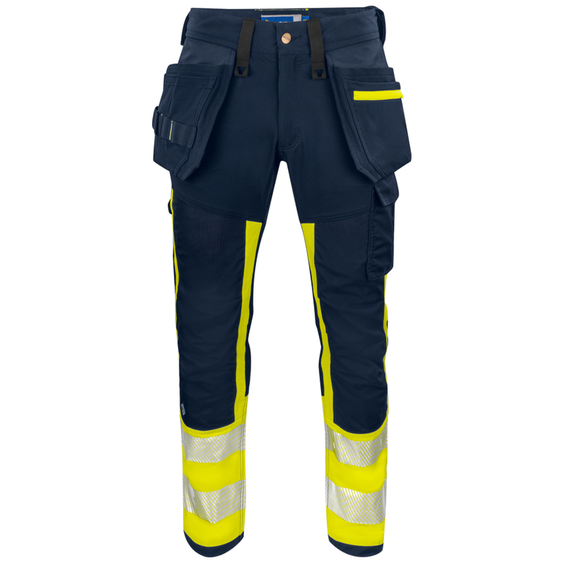 Projob Workwear 6540 Hi-vis Stretch Pants With Knee Pockets And Nail Pockets EN ISO 20471 Class 1 646540