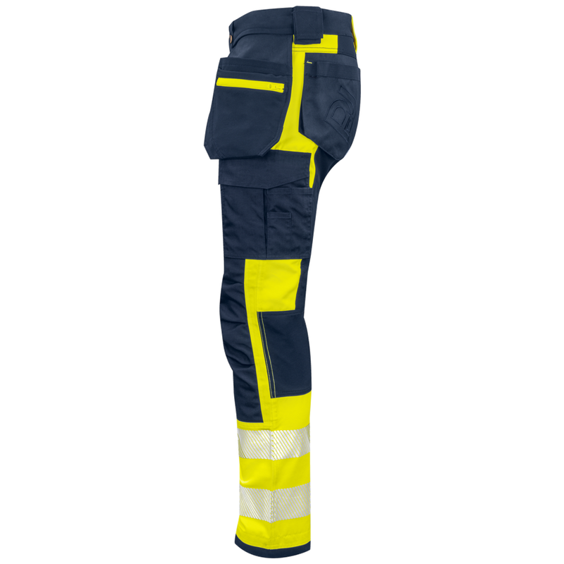 Projob Workwear 6540 Hi-vis Stretch Pants With Knee Pockets And Nail Pockets EN ISO 20471 Class 1 646540