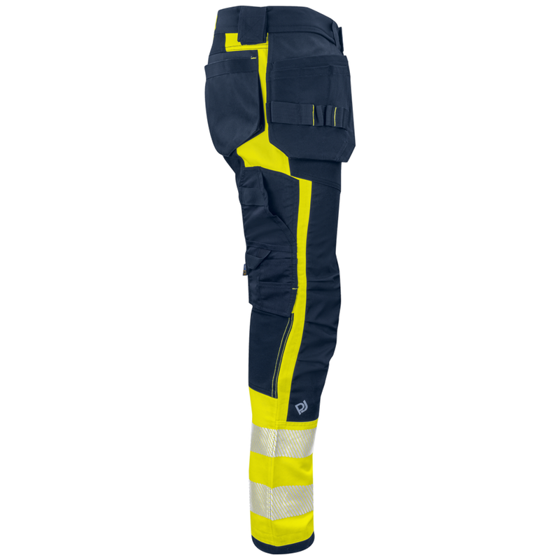 Projob Workwear 6540 Signalisatiestretchbroek Met Kniezakken En Spijkerzakken EN ISO 20471 Klasse 1 646540