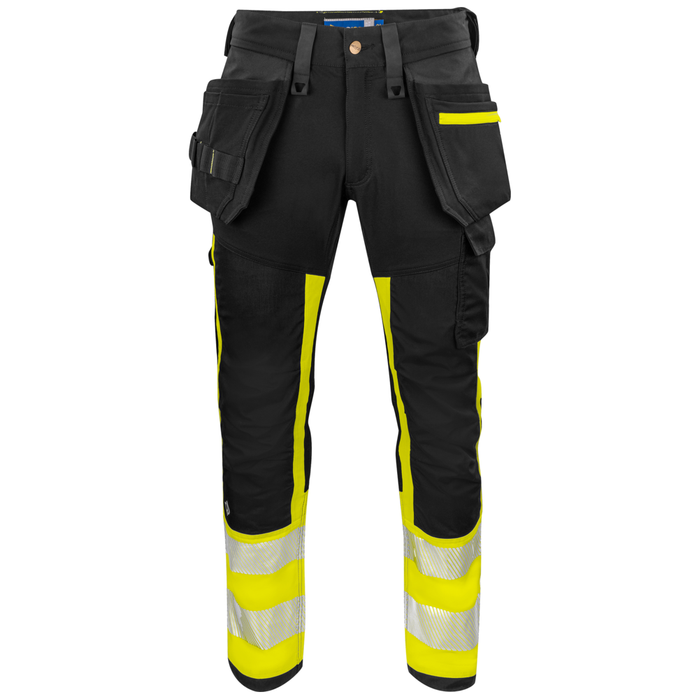Projob Workwear 6540 Signalisatiestretchbroek Met Kniezakken En Spijkerzakken EN ISO 20471 Klasse 1 646540