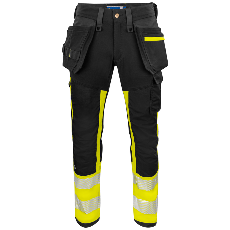 Projob Workwear 6540 Hi-vis Stretch Pants With Knee Pockets And Nail Pockets EN ISO 20471 Class 1 646540