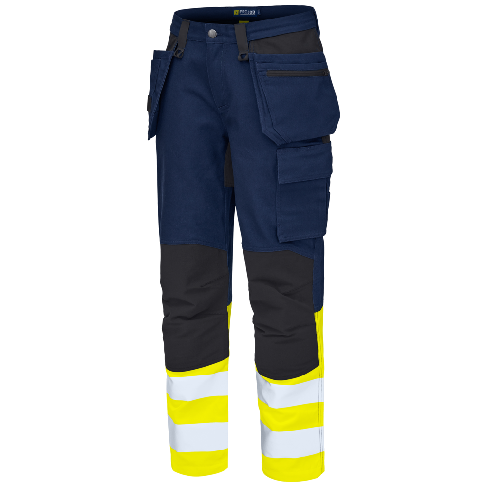 Projob Workwear 6560 Signalisatie Stretchbroek Met Kniezakken En Spijkerzakken EN ISO 20471 Klasse 1 646560