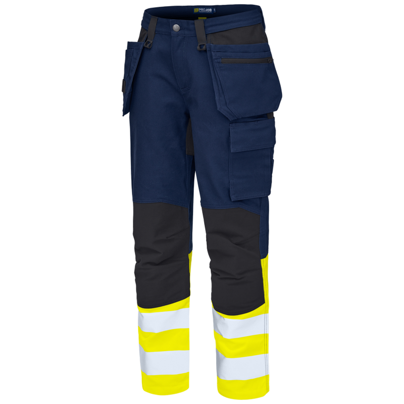 Projob Workwear 6560 Signalisatie Stretchbroek Met Kniezakken En Spijkerzakken EN ISO 20471 Klasse 1 646560