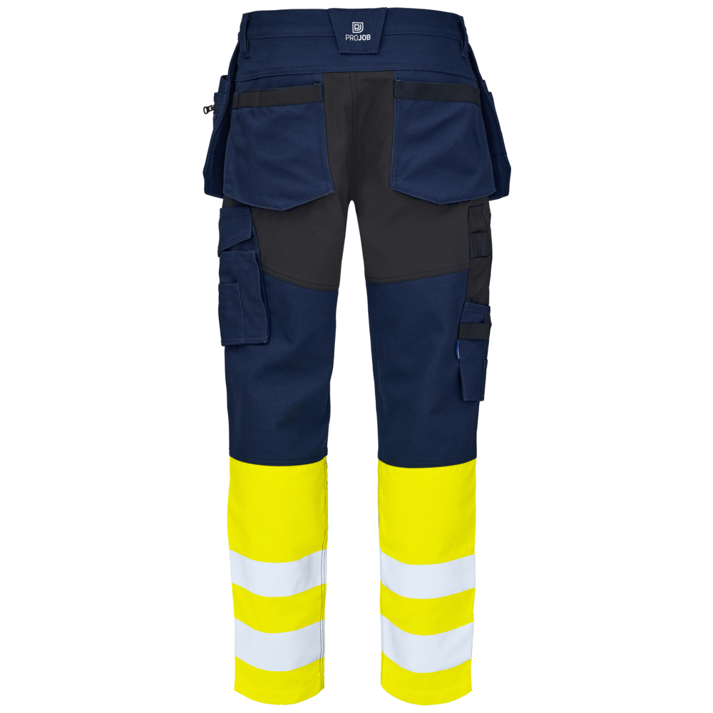 Projob Workwear 6560 Signalisatie Stretchbroek Met Kniezakken En Spijkerzakken EN ISO 20471 Klasse 1 646560