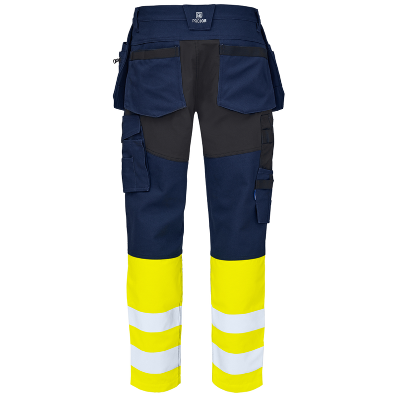 Projob Workwear 6560 Signalisatie Stretchbroek Met Kniezakken En Spijkerzakken EN ISO 20471 Klasse 1 646560