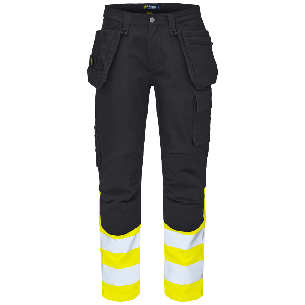 Projob Workwear 6560 Signalisatie Stretchbroek Met Kniezakken En Spijkerzakken EN ISO 20471 Klasse 1 646560