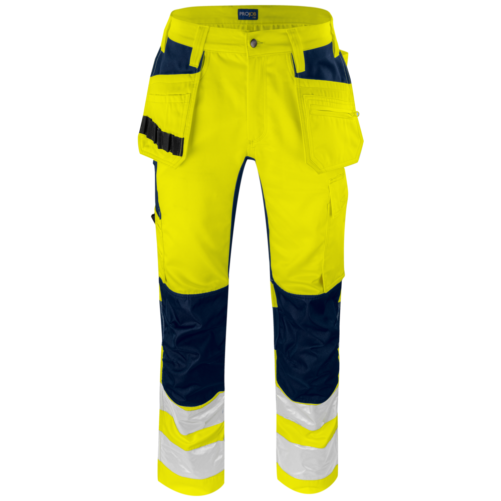 Projob Prio 6570 Hi-vis Stretch Pants With Knee Pockets And Nail Pockets EN ISO 20471 Class 2 646570
